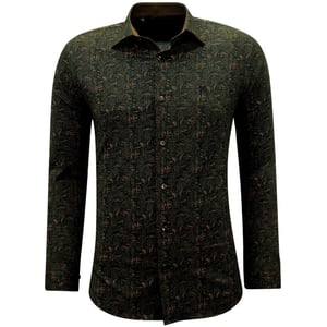 Gentile Bellini Overhemden lange mouw met slim fit bruin