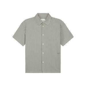 Olaf Hussein Boxy seersucker stripe shirt ss korte mouw overhemden m200303