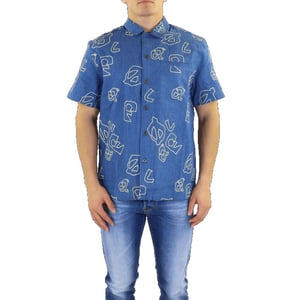 Olaf Hussein Heren olaf aop denim ss shirt