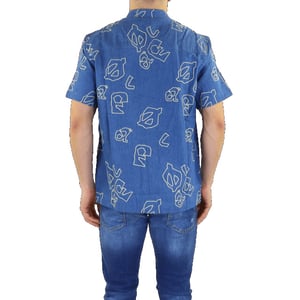 Olaf Hussein Heren olaf aop denim ss shirt