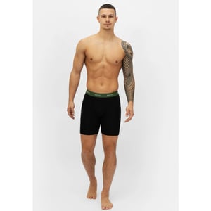 Phil & Co Boxershorts heren met lange pijpen boxer briefs 3-pack zwart / groen
