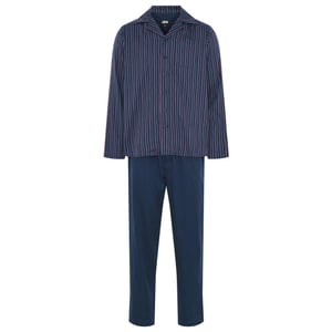 JBS Heren pyjama set lang gestreept met knoopsluiting