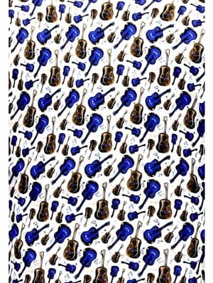 Tony Backer Overhemden met gitaar print blauw