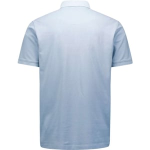 No Excess Polo pique garment dyed dusty blue