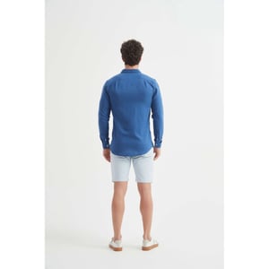 William de Faye Linnen shirt blauw