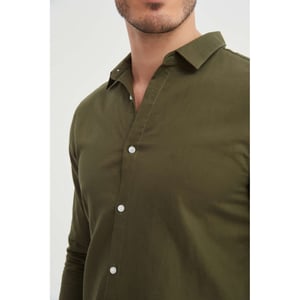 William de Faye Linnen shirt kaki