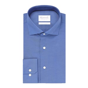 Michaelis Uni blue oxford katoenen overhemd