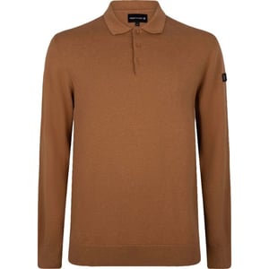 PRESLY & SUN Brad long sleeve knitted polo camel