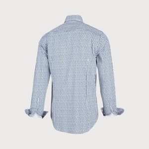 Blue Industry Wit blauw print overhemd |