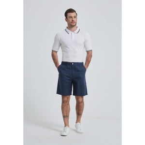 William de Faye Linnen shorts blauw