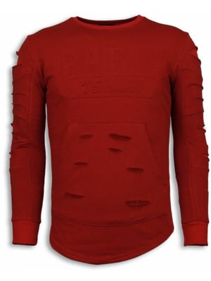 Justing 3d stamp paris trui damaged sweater