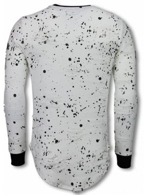 Justing Paint drops army shirt long fit sweater