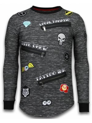 Local Fanatic Longfit embroidery sweater patches