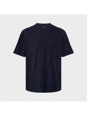 Kronstadt Ks3816 ledger organic terrycloth pocket tshirt navy