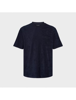 Kronstadt Ks3816 ledger organic terrycloth pocket tshirt navy