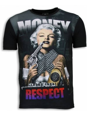Local Fanatic Marilyn money digital rhinestone t-shirt