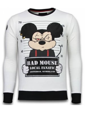 Local Fanatic Bad mouse rhinestone sweater