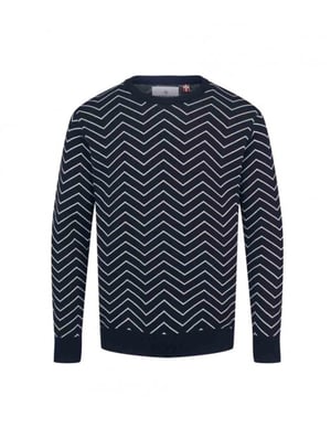 Kronstadt Ks3795 zig-zag cotten knit navy