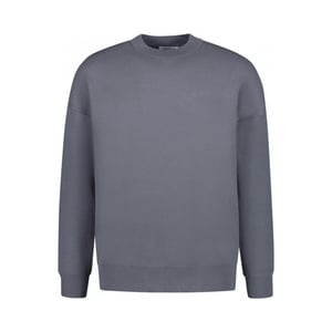 Purewhite - Heren Loose Fit Knitwear Crewneck LS - Blue
