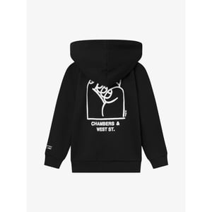Les Deux Jongens hoodie washington zwart light ivory