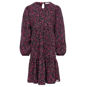 Looxs Revolution Jurkje zwart krinkel mini flowers voor meisjes in de kleur