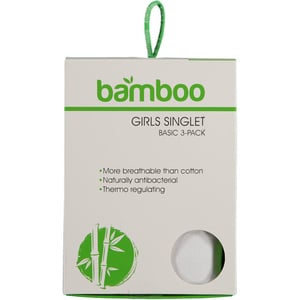 Apollo Meisjes bamboe singlet hemden 3-pack zwart grijs wit spaghettibandjes onderhemd
