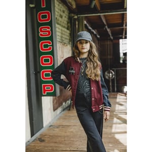Looxs Revolution Baseball vest bordeaux/antraciet voor meisjes in de kleur