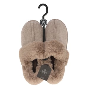 Apollo Dames instap pantoffel vilt taupe