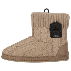 Apollo Dames pantoffels kabel patroon taupe