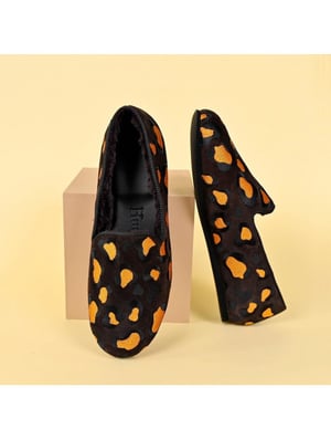HUMS Leopard suede loafer brown aw2001