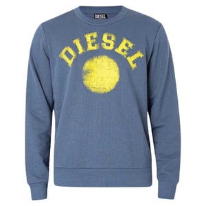 Diesel Unisex Volwassen Verweerde Dot Logo Sweatshirt (Blauw)