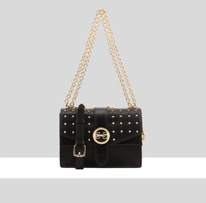 Shweli Black Leather Cross Body Bag