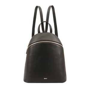 Panoma Black Leather Backpack Bag