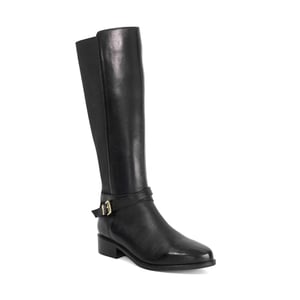 Dune Ladies Teine - Leather Knee High Boots With Buckle Detail