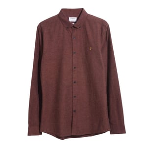 Farah Heren Steen Lange Mouwen Shirt (Bruin)