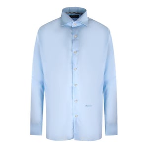 Aquascutum Heren Effen Lange Mouwen Overhemd (Lichtblauw)