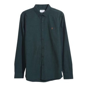 Farah Heren Steen Longsleeve Shirt (Bosgroen)