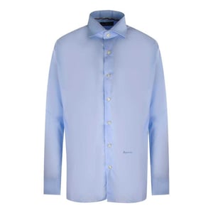 Aquascutum Heren Effen Merken Lange Mouwen Shirt (Blauw)