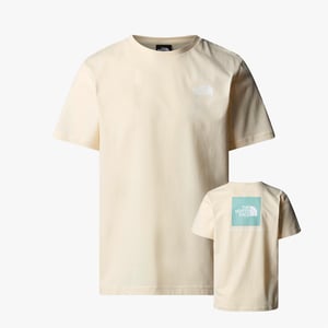 The North Face Men’s Short Sleeve Redbox T-Shirt in White Dune/Muted Pine