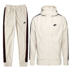 Nike Mens Cream Poly Hooded Tracksuit
