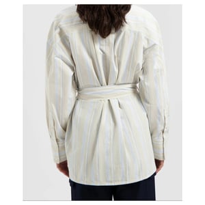 Olaf Hussein Stripe tie shirt ls blouses w200304