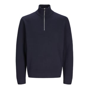 Jack & Jones Jprblamilano stitch knit half zip navy