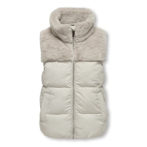 Only Kogwanja fur puffer mix waistcoat otw beige