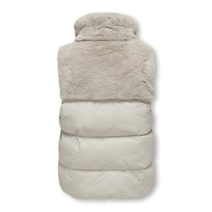 Only Kogwanja fur puffer mix waistcoat otw beige
