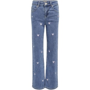 Only Kogjuicy wide leg heart emb jeans noos blue denim