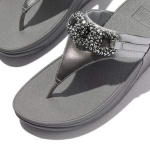 FitFlop Lulu beaded-chain leather toe-post sandals
