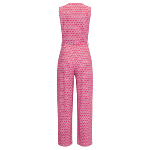 Smashed Lemon 24444 retro grafische print jumpsuit wijde pijpen |
