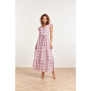 Smashed Lemon 24324 maxi wikkelstijl jurk met vrouwelijke aztekenprint