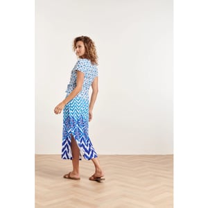 Smashed Lemon 24360 dames maxi te jurk met ornamentaal print | off