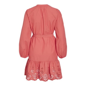 Vila Vikelli v-neck ls short dressln koraal